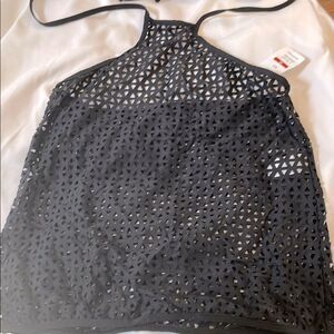 LUXE BLACK MESH BIKINI COVER TOP.   NEW WITH TAGS